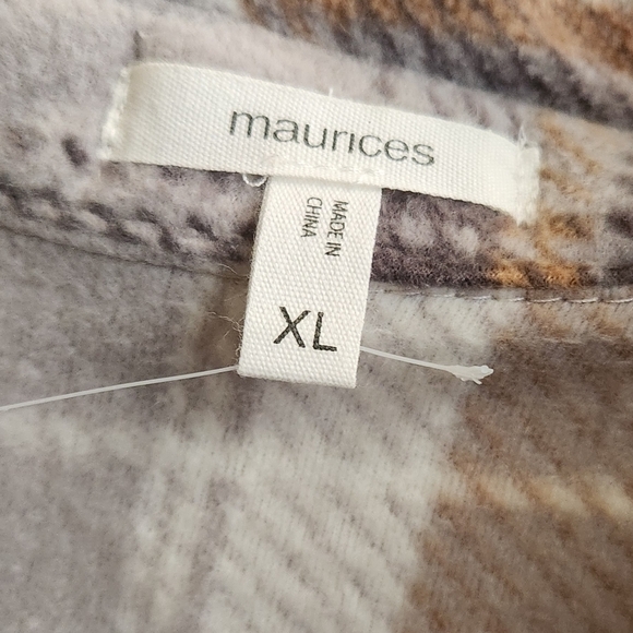 Maurices- Neutral Plaid Shacket - Picture 6 of 7